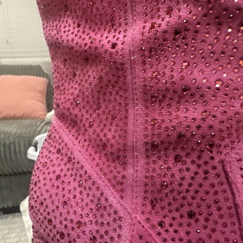 Pink Rhinestone Covered Boots High Heel Block Cowgirl Rodeo Western Women's 7 - Picture 10 of 16